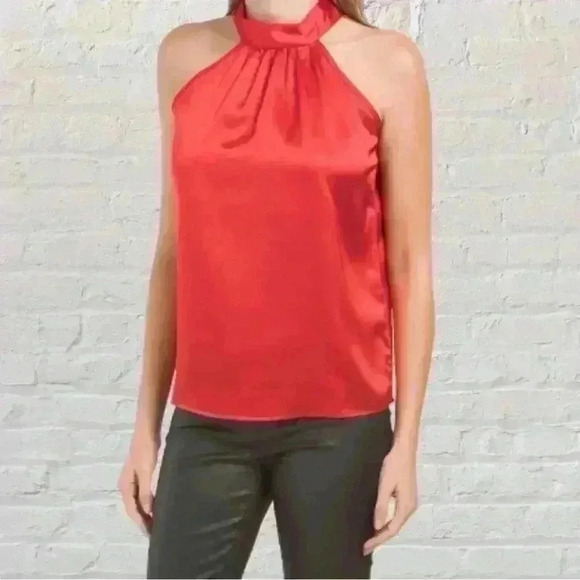 Red Bow Back Halter Top Large NWT - Picture 1 of 7